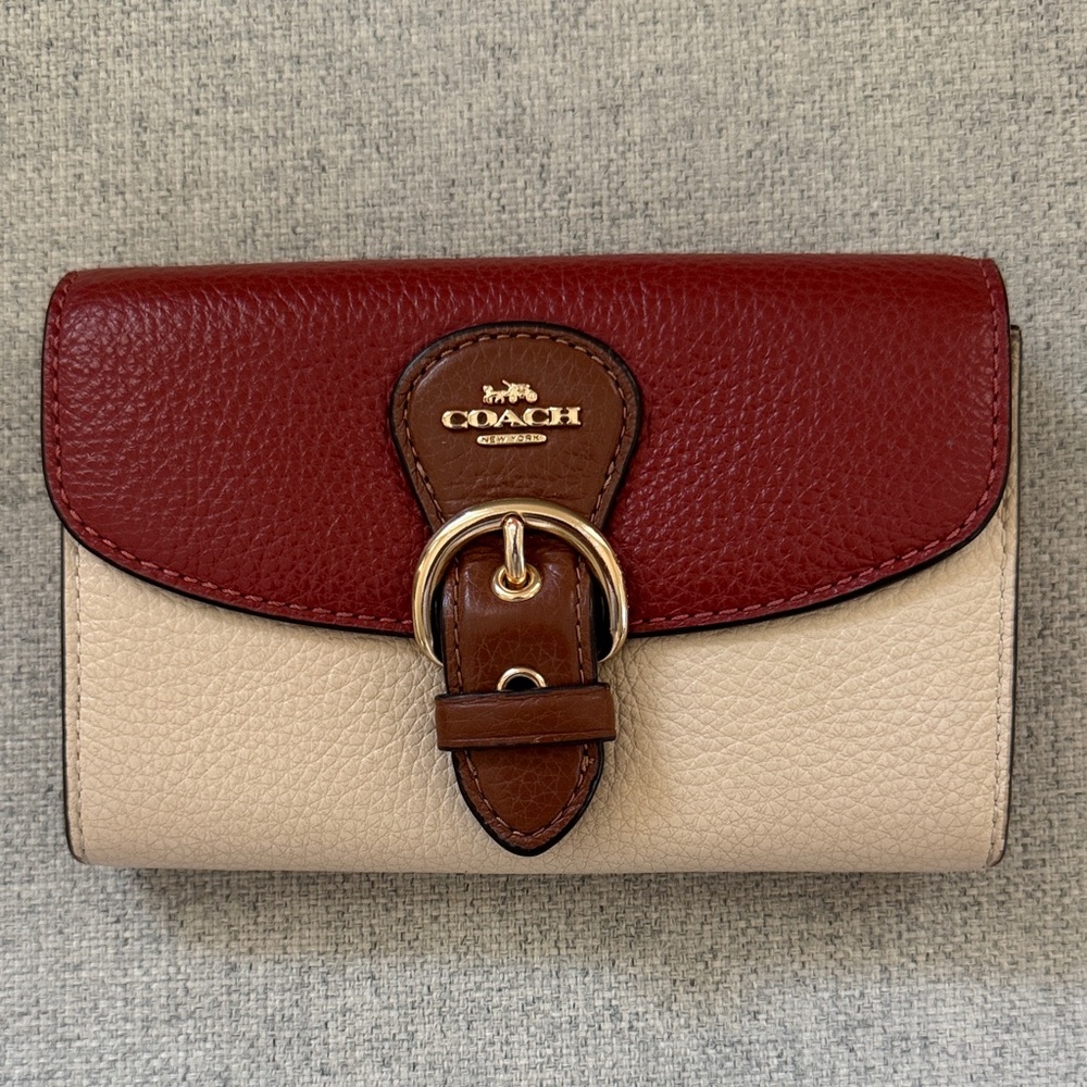 Coach Red and Cream Leather Wallet